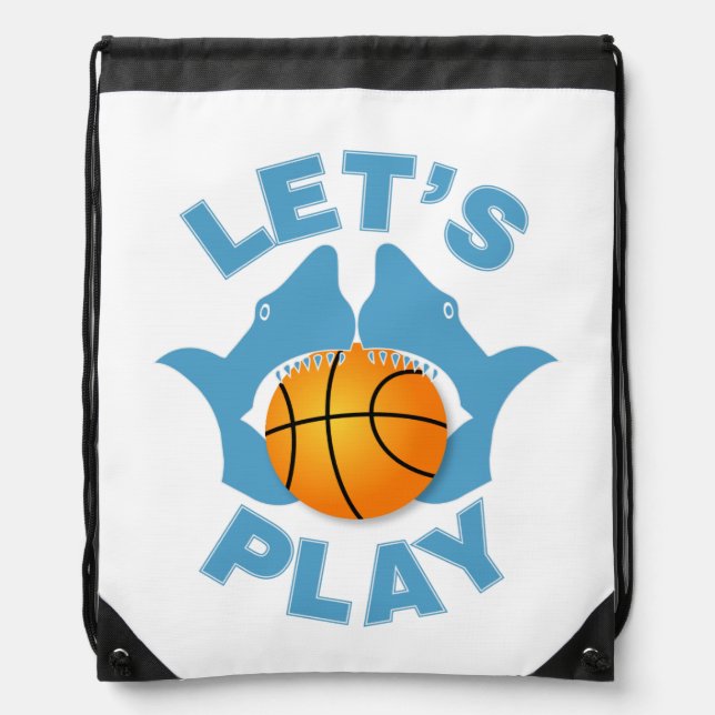Let’s play basketball drawstring bag (Front)