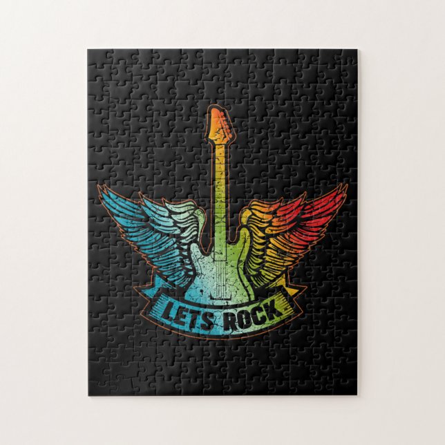 Let’s Rock Legend Rock And Roll Music Guitar Jigsaw Puzzle (Vertical)
