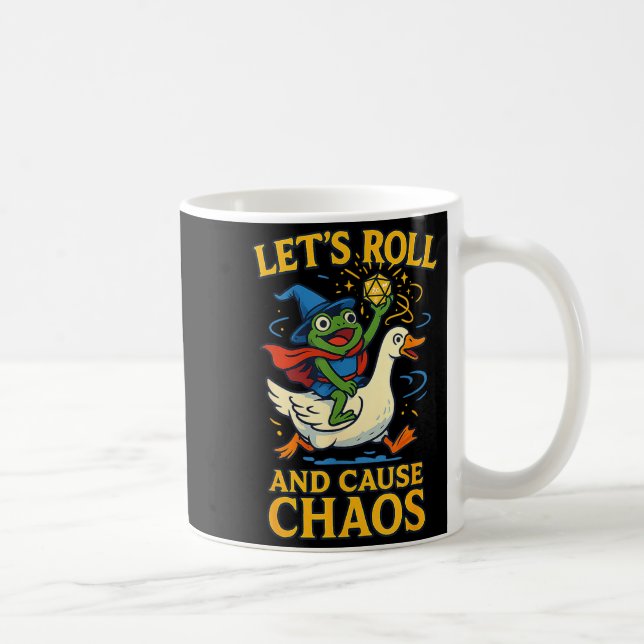 Let’s Roll And Cause Chaos Frog Wizard Goose Rpg A Coffee Mug (Right)
