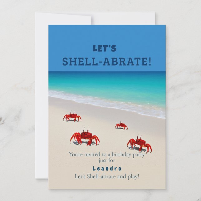 Let’s Shell-abrate! – Custom Kids Birthday Invite  (Front)