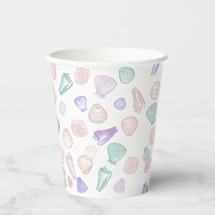 Let’s Shell-Abrate Pastel Seashell Birthday Party Paper Cups