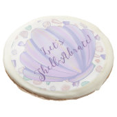 Let’s Shell-abrate Pastel Seashell Birthday Party Sugar Cookie (Angled)