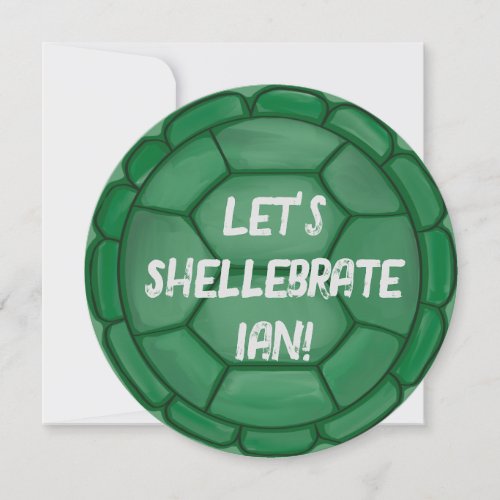 Lets Shellebrate Turtle Shell Birthday Party Invitation