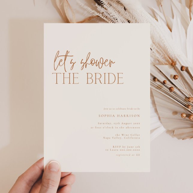 Let’s shower the bride Minimal Bridal Shower Invitation (Creator Uploaded)