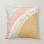 Let’s Stay Home Hand Lettered Throw Pillow<br><div class="desc">Bright and cheerful,  this watercolor design is gold,  cream,  blush,  and light blue. A small phrase,  “let’s stay home” is hand lettered on the front. A beautiful addition to a comfy,  snuggly couch.</div>