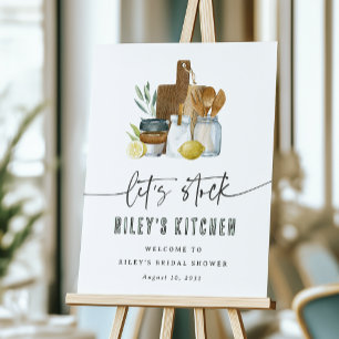 Let’s Stock the Kitchen Bridal Shower Welcome Sign