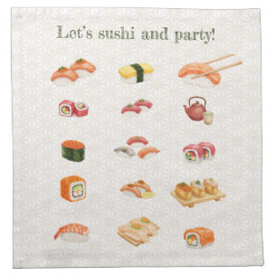 Let’s sushi and party!  cloth napkin