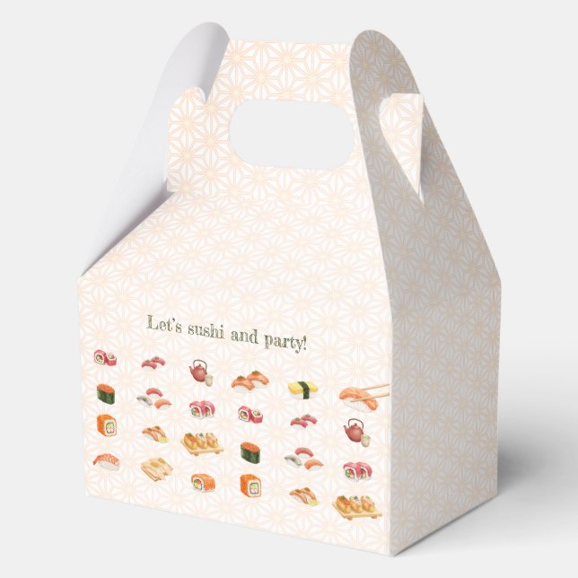 Let’s sushi and party!  favor boxes (Front)