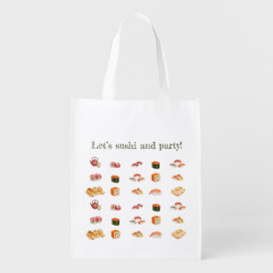 Let’s sushi and party! grocery bag