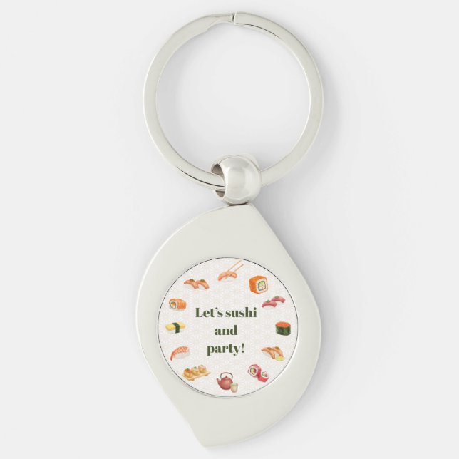Let’s sushi and party!  keychain (Front)