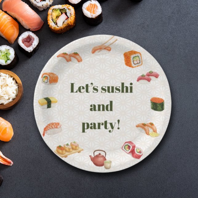 Let’s sushi and party!  paper plates (Creator Uploaded)