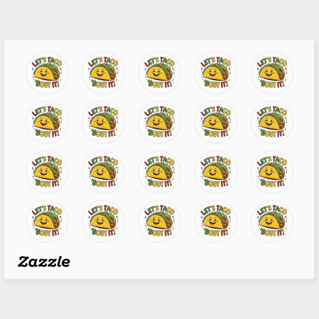 Let’s Taco ‘Bout It! Funny Taco Sticker – Cute and (Sheet)