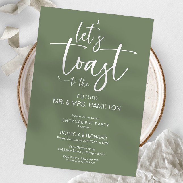 Let’s Toast Chic Calligraphy Engagement Party Invitation (Creator Uploaded)