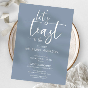 Let’s Toast Chic Calligraphy Engagement Party Invitation