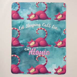 Let Sleeping Cats Lie Catatonic Sherpa Blanket