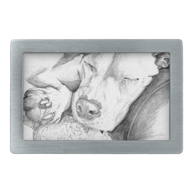 Let Sleeping Dogs Lie Rectangular Belt Buckle (Front)