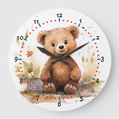 Let teddy teach your child reading the time large clock