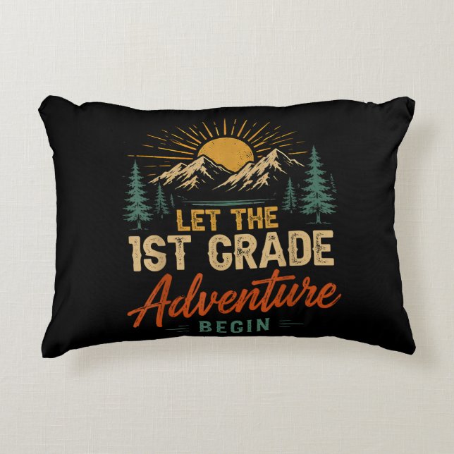 Let The 1st Grade Adventure Begin Accent Pillow (Front)