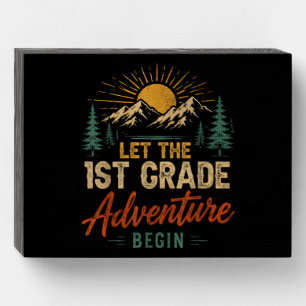 Let The 1st Grade Adventure Begin Wooden Box Sign