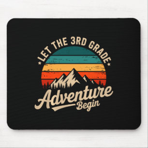 Let The 3rd Grade Adventure Begin Retro First Day  Mouse Pad