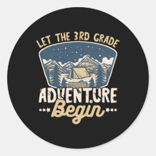 Let The 3rd Grade Adventure Begin Teacher Back to Classic Round Sticker