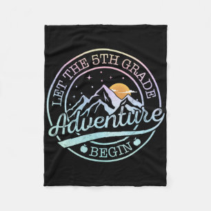 Let The 5th Grade Adventure Begin Retro First Day Fleece Blanket