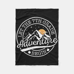 Let The 7th Grade Adventure Begin Retro First Day Fleece Blanket