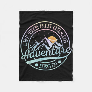Let The 8th Grade Adventure Begin Retro First Day Fleece Blanket