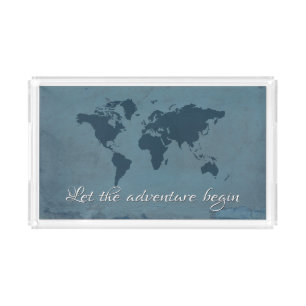 Let the adventure begin acrylic tray