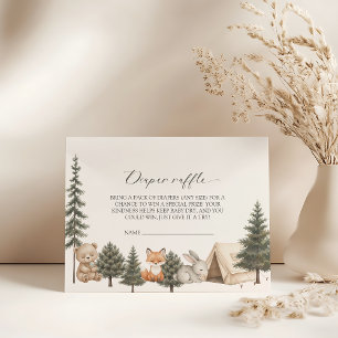 Let the adventure begin baby shower diaper raffle enclosure card