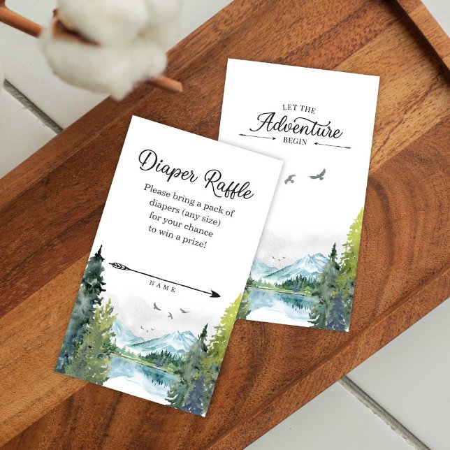 Let The Adventure Begin Baby Shower Diaper Raffle Enclosure Card (Creator Uploaded)