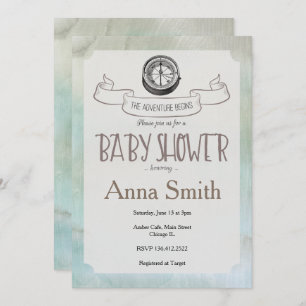 Let the Adventure Begin Baby Shower invitation