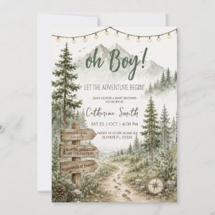 Let The Adventure Begin Baby Shower  Invitation