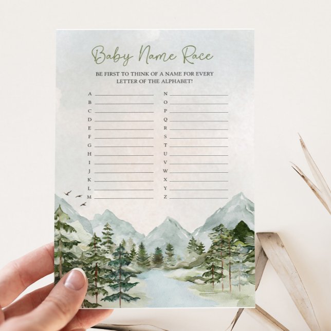 Let the Adventure Begin Baby Shower Name Race Game (Let the Adventure Begin Baby Shower Game)