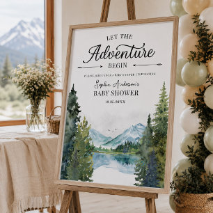 Let The Adventure Begin Baby Shower Quality Poster