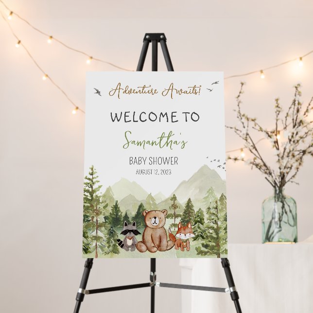 Let the Adventure Begin Baby Shower Welcome Sign (In Situ (Stand))