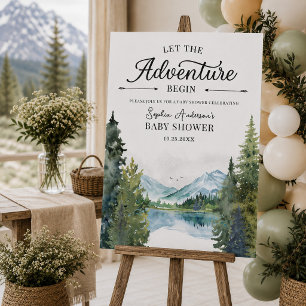 Let The Adventure Begin Baby Shower Welcome Sign