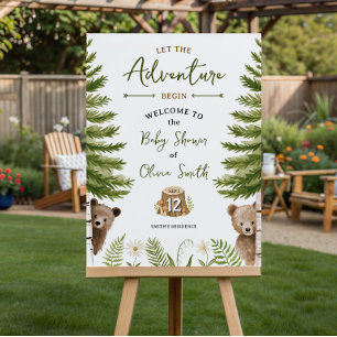 Let the Adventure Begin Bear Baby Shower Welcome Foam Board