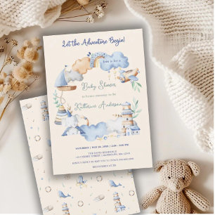 Let the Adventure Begin Boy Baby Toy Baby Shower Invitation
