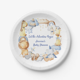 Let the Adventure Begin Boy Baby Toy Baby Shower Paper Plates