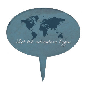 Let the adventure begin cake topper