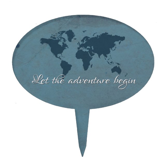 Let the adventure begin cake topper (Front)