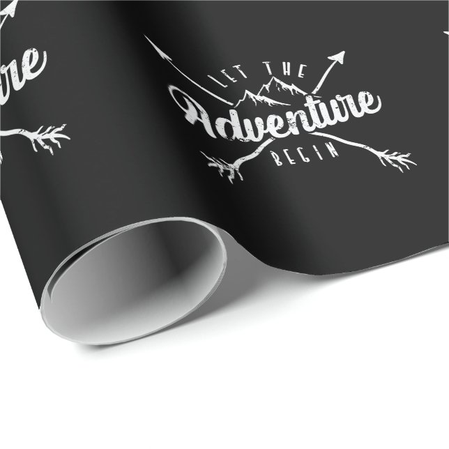 "Let The Adventure Begin" camping Wrapping Paper (Roll Corner)