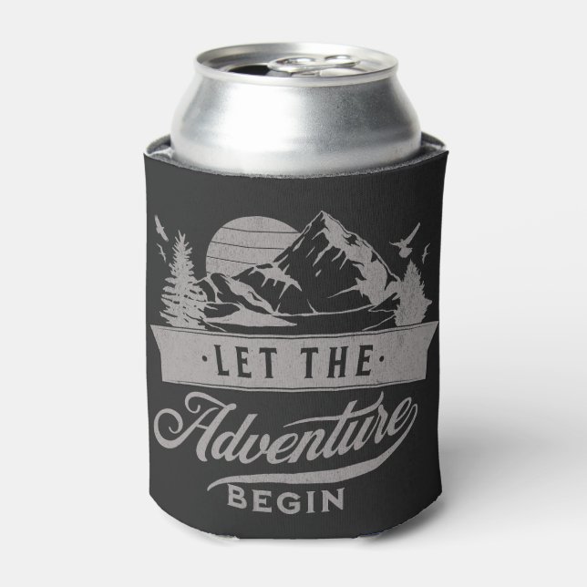 Let the adventure begin can cooler (Can Front)