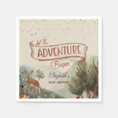 Let The Adventure Begin Colored Pencil Baby Shower Napkins
