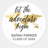 Let the adventure begin custom grad sticker