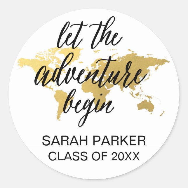 Let the adventure begin custom grad sticker (Front)