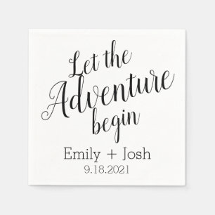 Let the adventure begin custom personalized  napkins