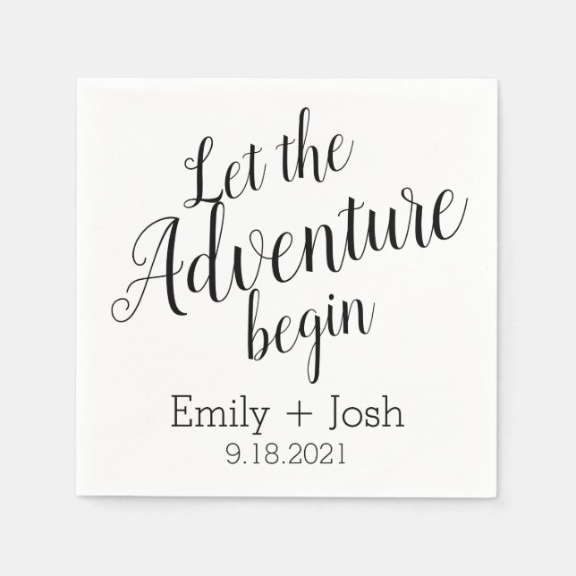 Let the adventure begin custom personalized  napkins (Front)