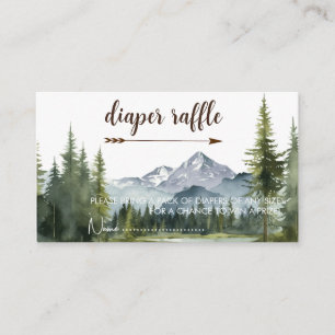 Let the Adventure Begin Diaper Raffle Baby Shower Enclosure Card